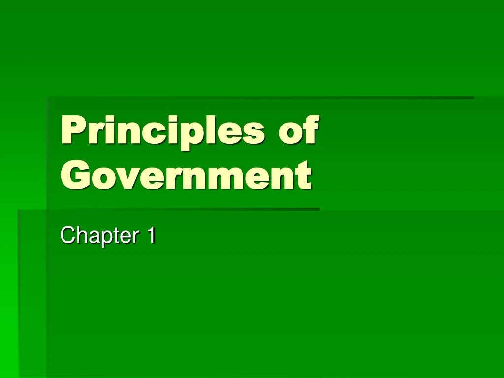 principles of government