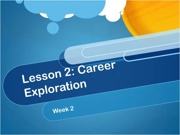 Lesson 2: Career Exploration