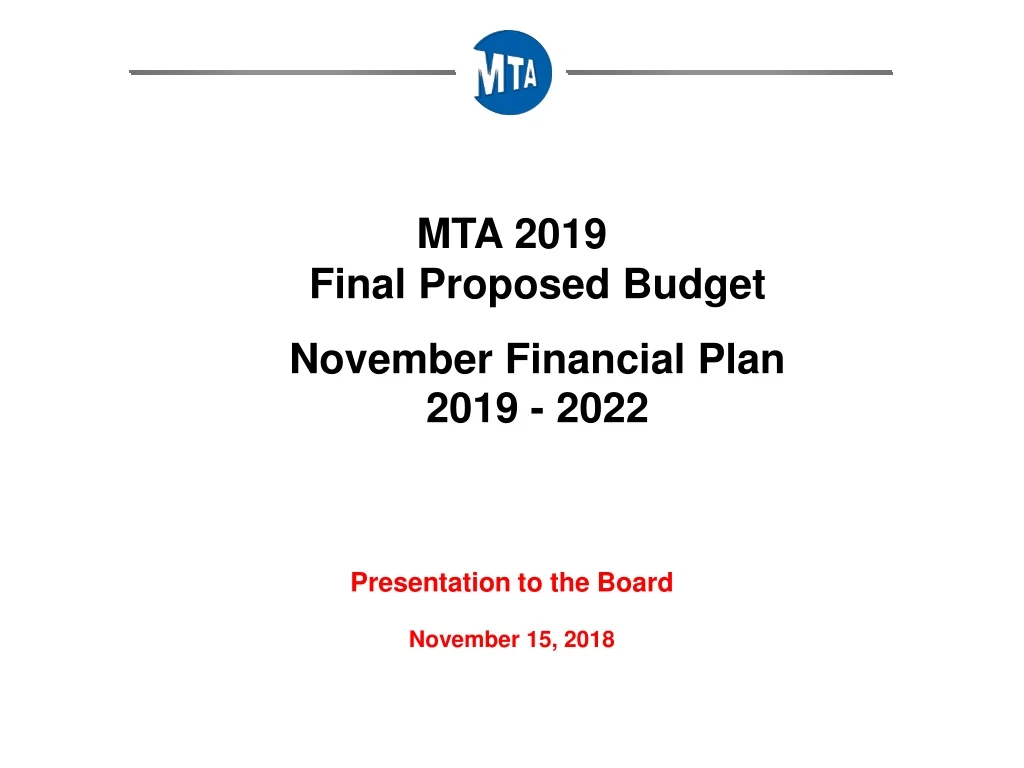 mta 2019 final proposed budget november financial plan 2019 2022
