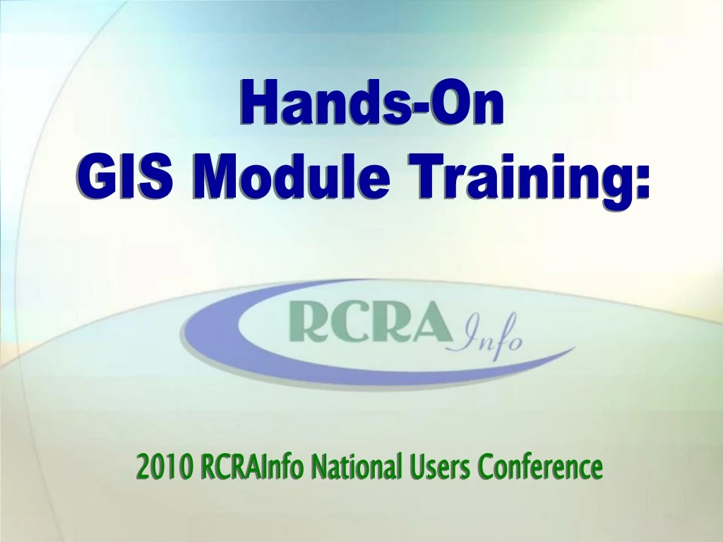 hands on gis module training