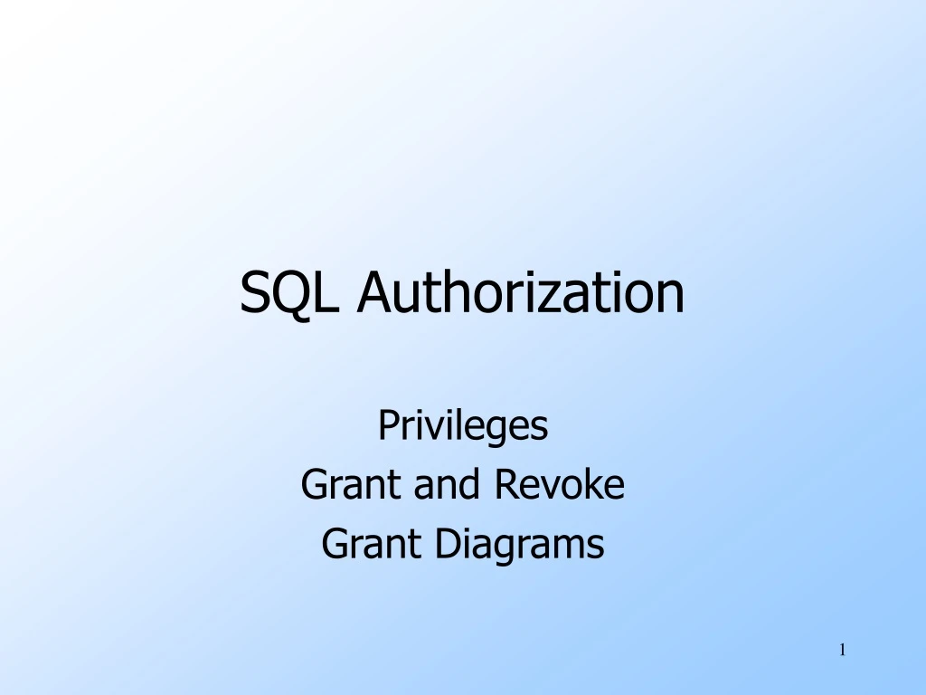 sql authorization