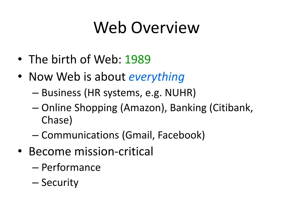 web overview