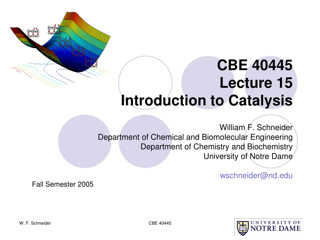 cbe 40445 lecture 15 introduction to catalysis