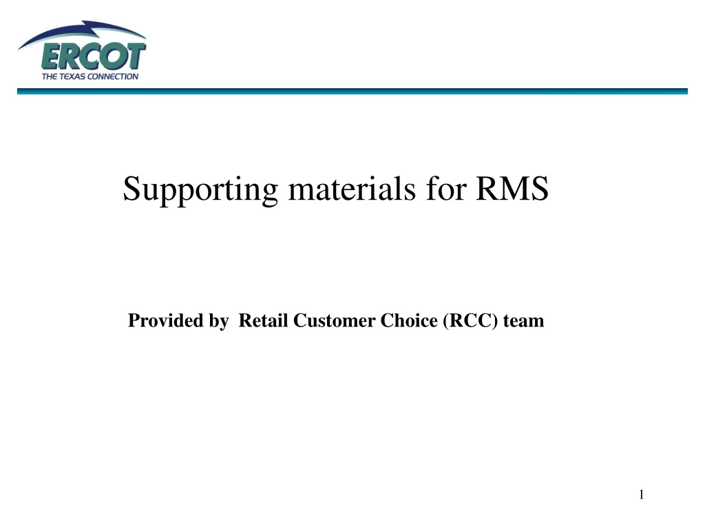supporting materials for rms provided by retail