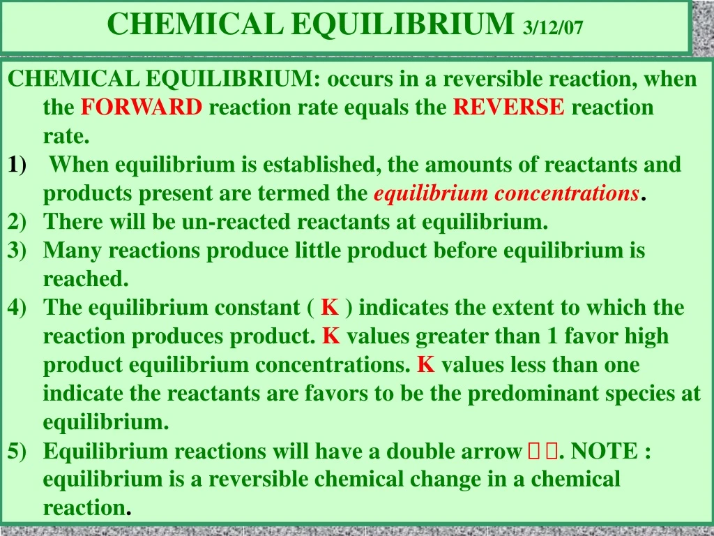chemical equilibrium 3 12 07