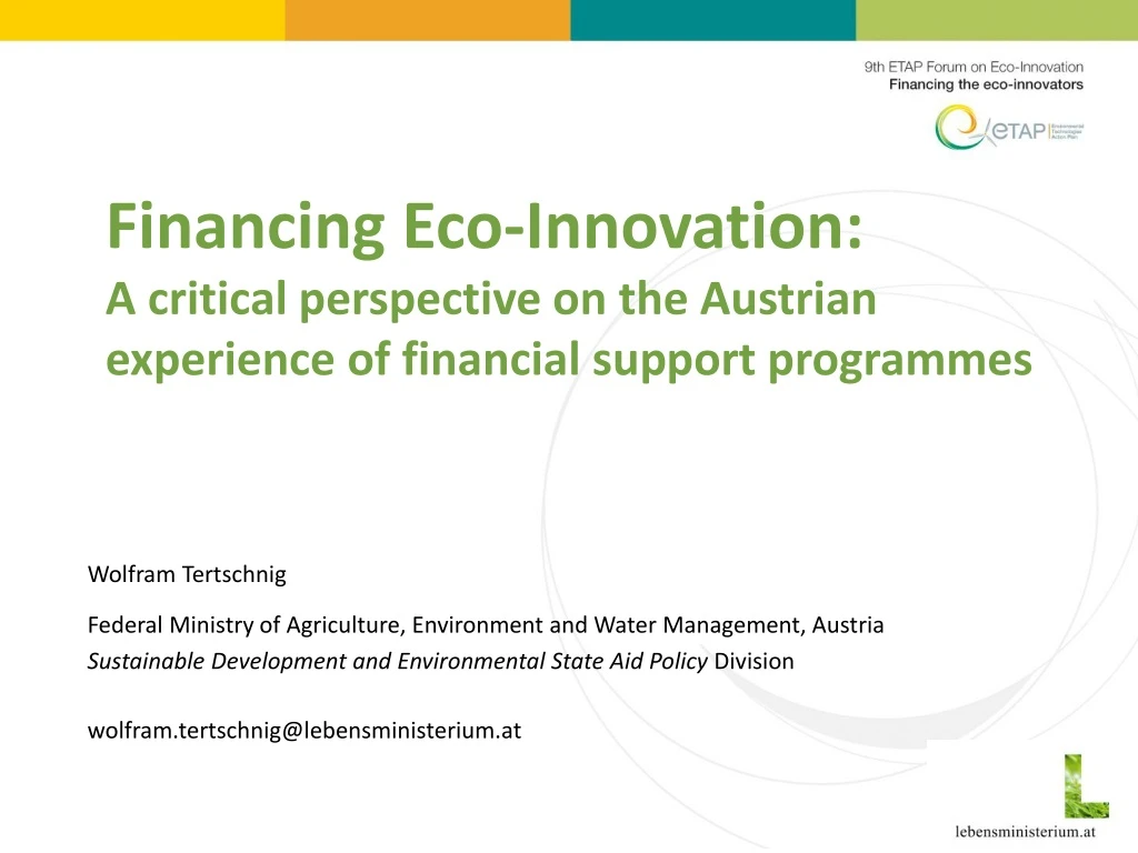 financing eco innovation a critical perspective