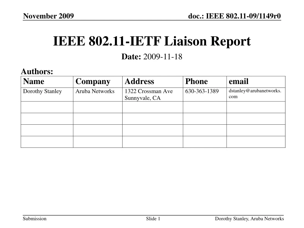 ieee 802 11 ietf liaison report