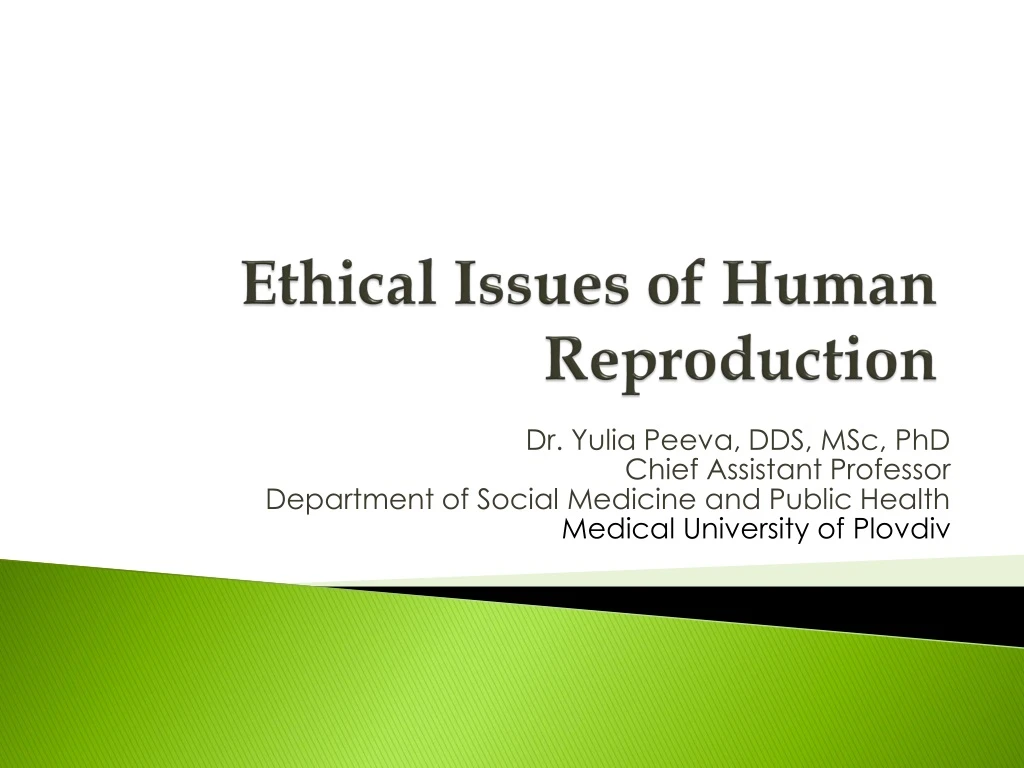 ethical issues of human reproduction