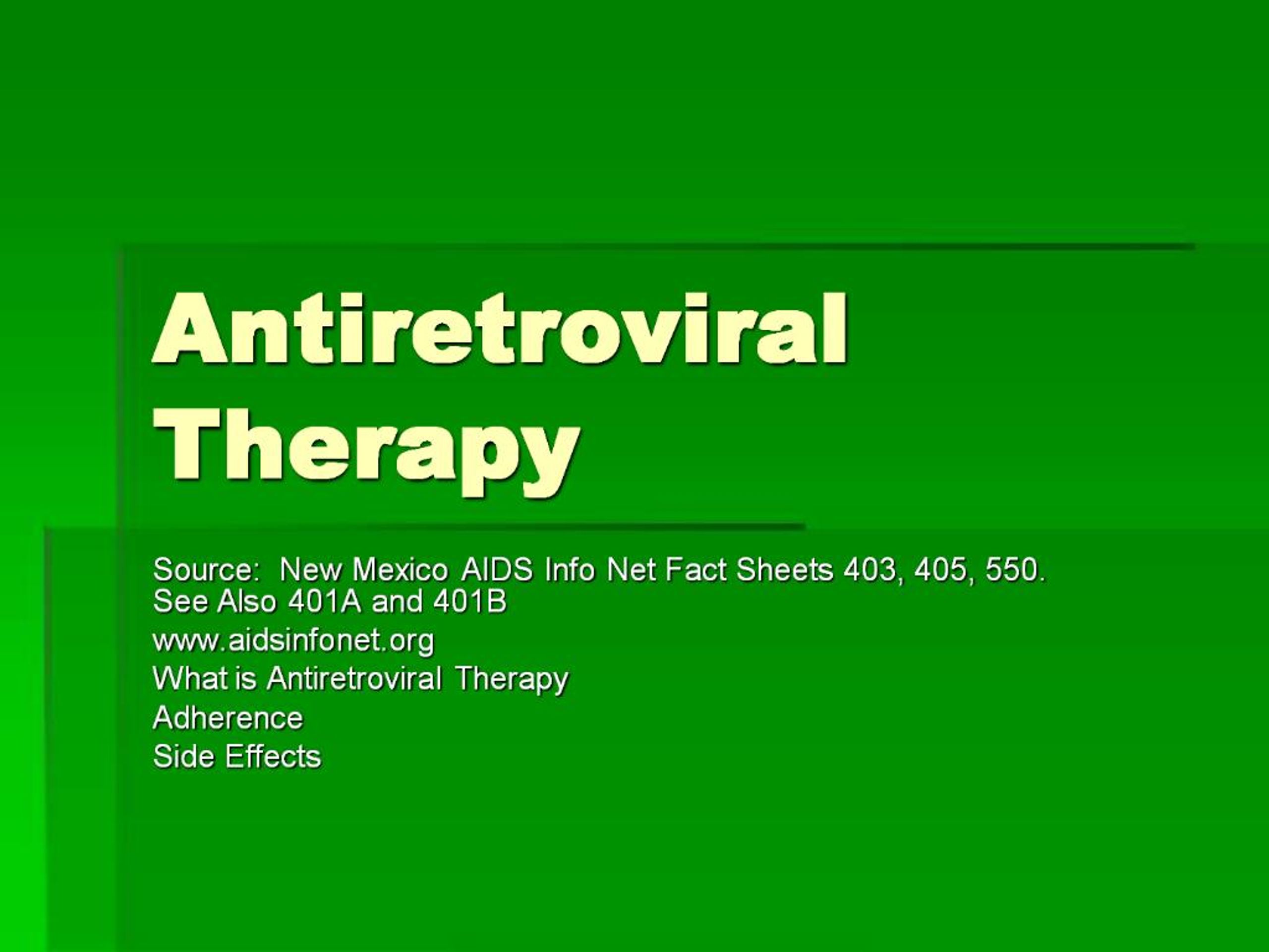 PPT - Antiretroviral Therapy PowerPoint Presentation, free download ...