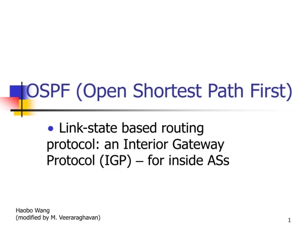 OSPF (Open Shortest Path First)