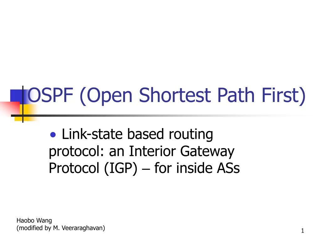 ospf open shortest path first