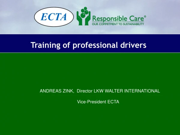 Training of professional drivers