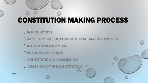 Constitution Making process