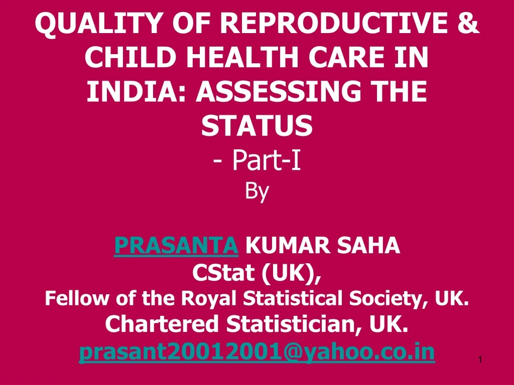 quality of reproductive child health care