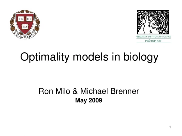 Optimality models in biology