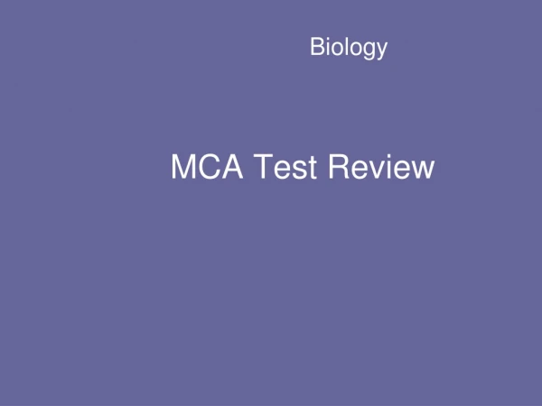 MCA Test Review