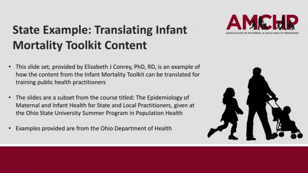 State Example: Translating Infant Mortality Toolkit Content