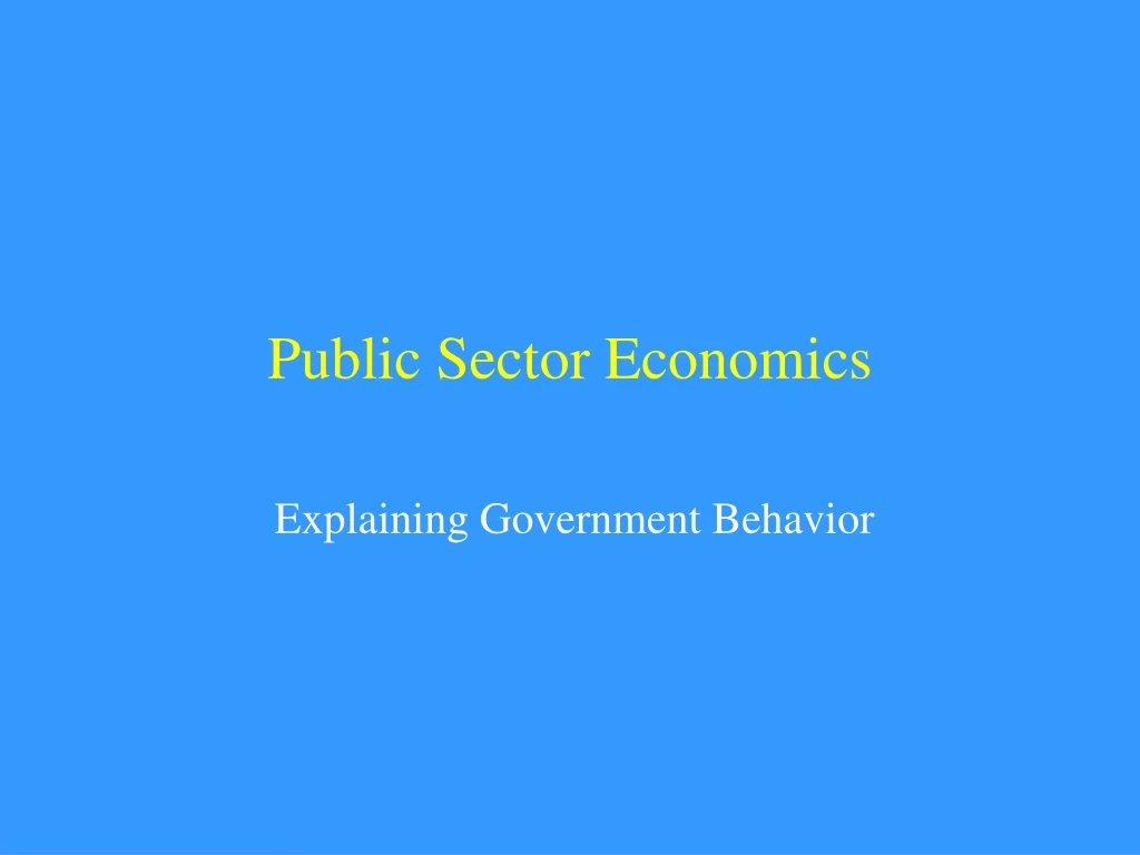 public sector economics