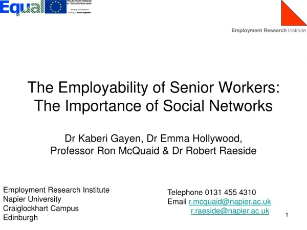 The Employability of Senior Workers: The Importance of Social Networks