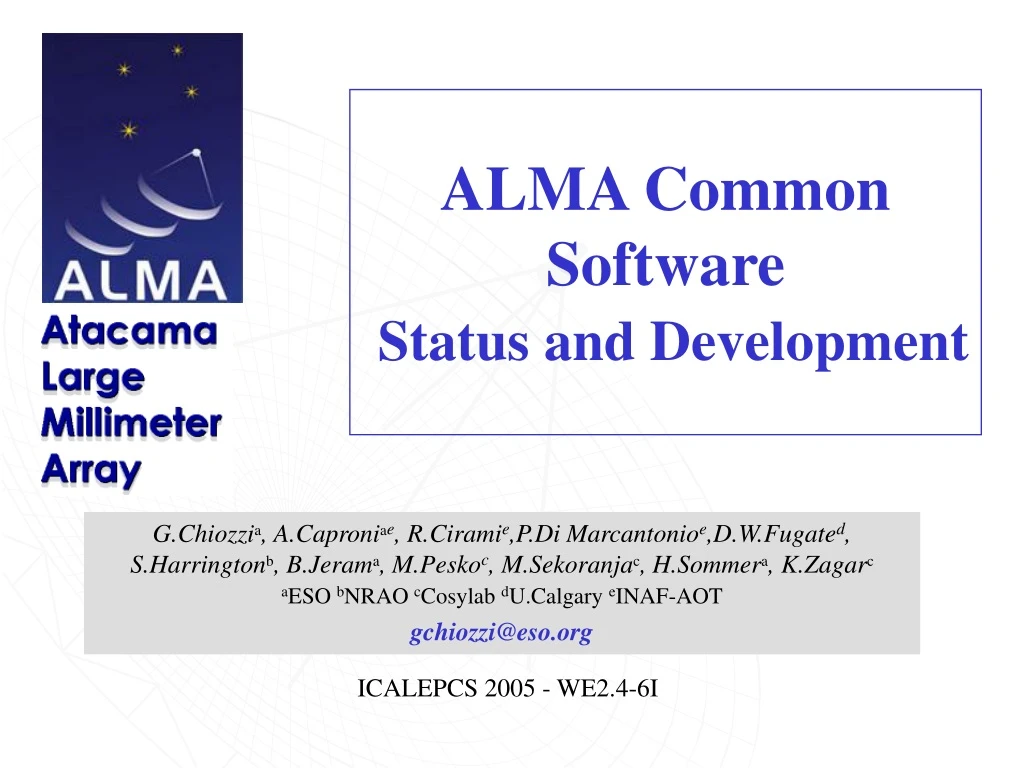 alma common software status and development