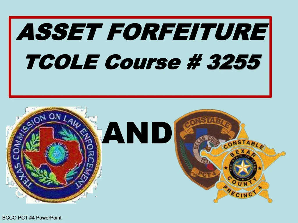asset forfeiture tcole course 3255