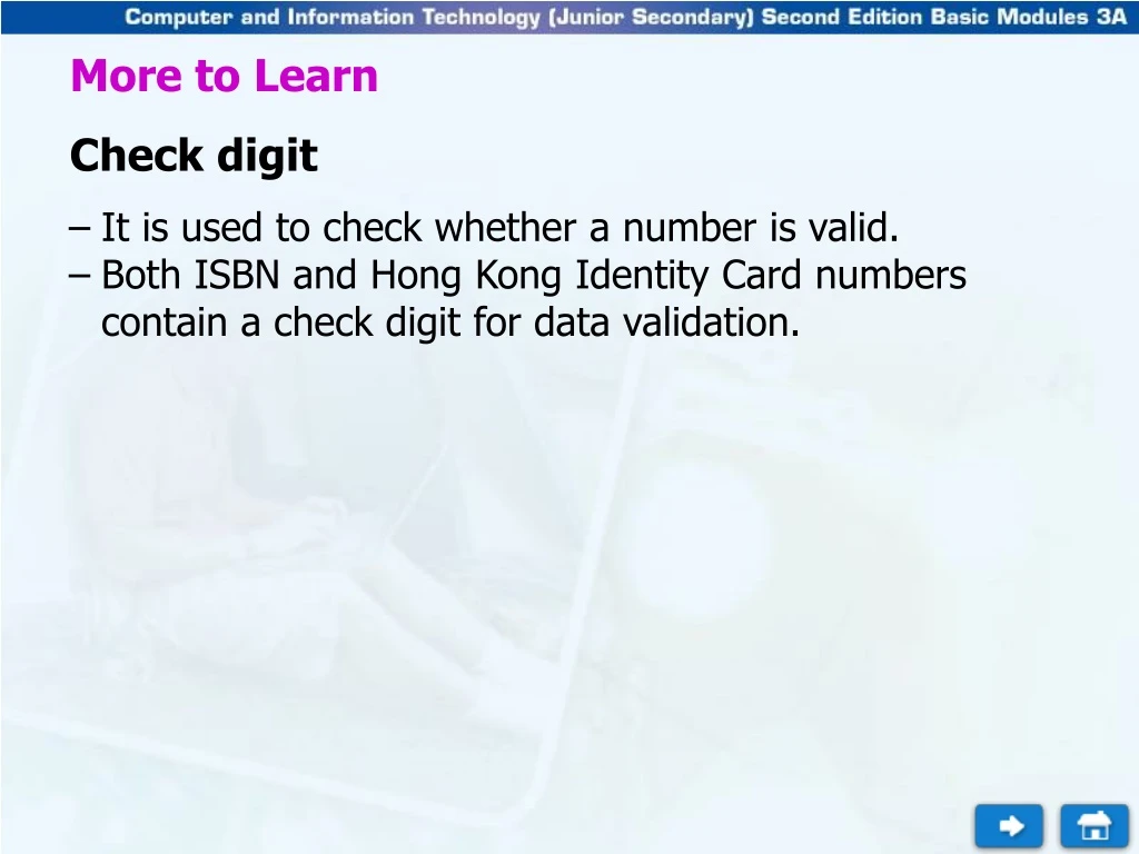 more to learn check digit