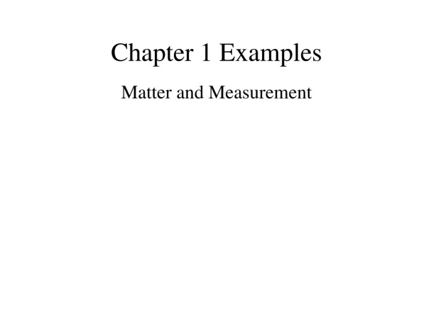 Chapter 1 Examples