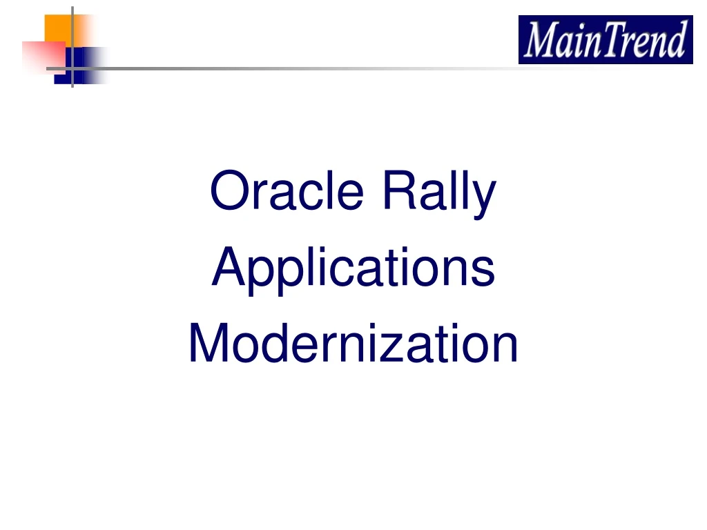 oracle rally applications modernization