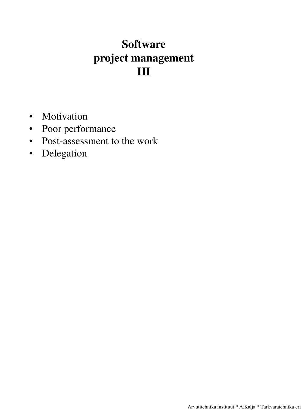 software project management iii