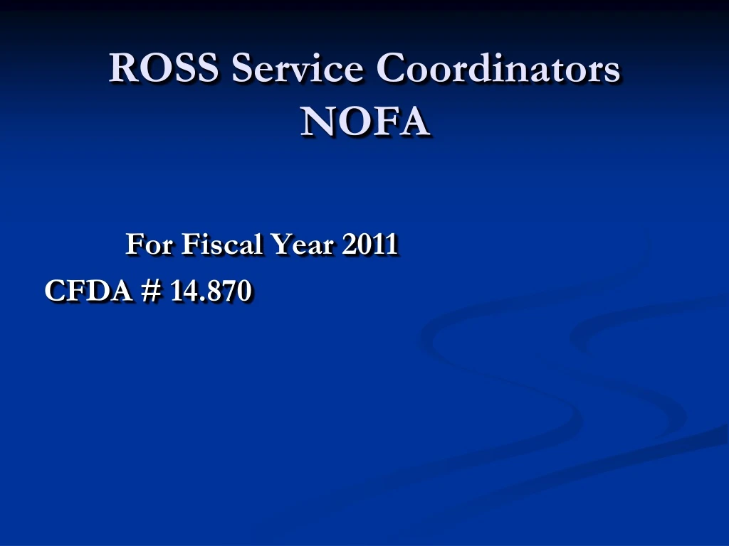 ross service coordinators nofa