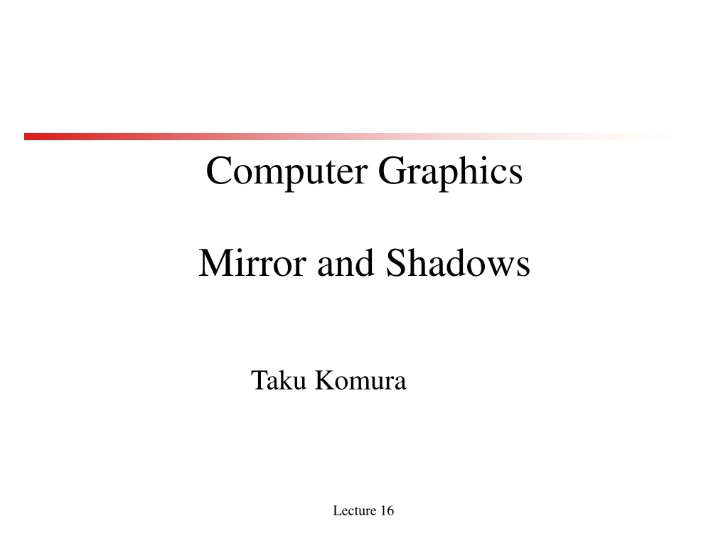 computer graphics mirror and shadows