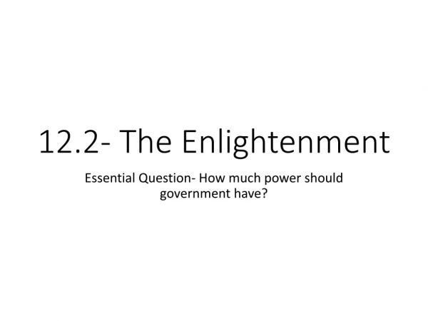 12.2- The Enlightenment