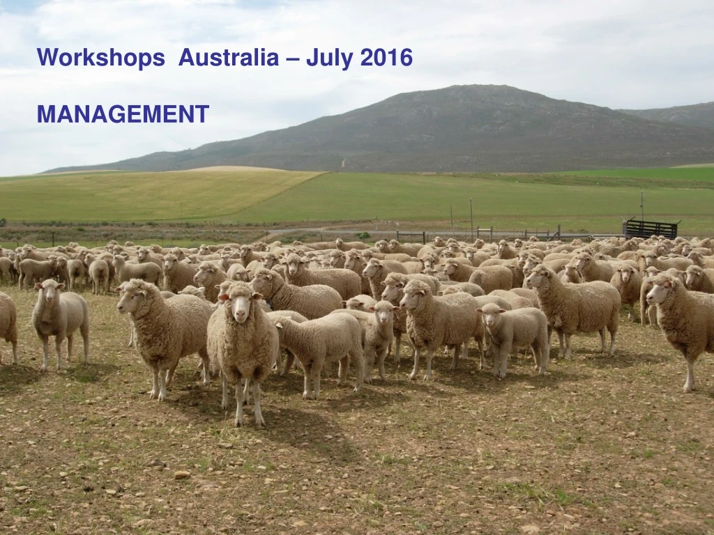 workshops australia july 2016 management