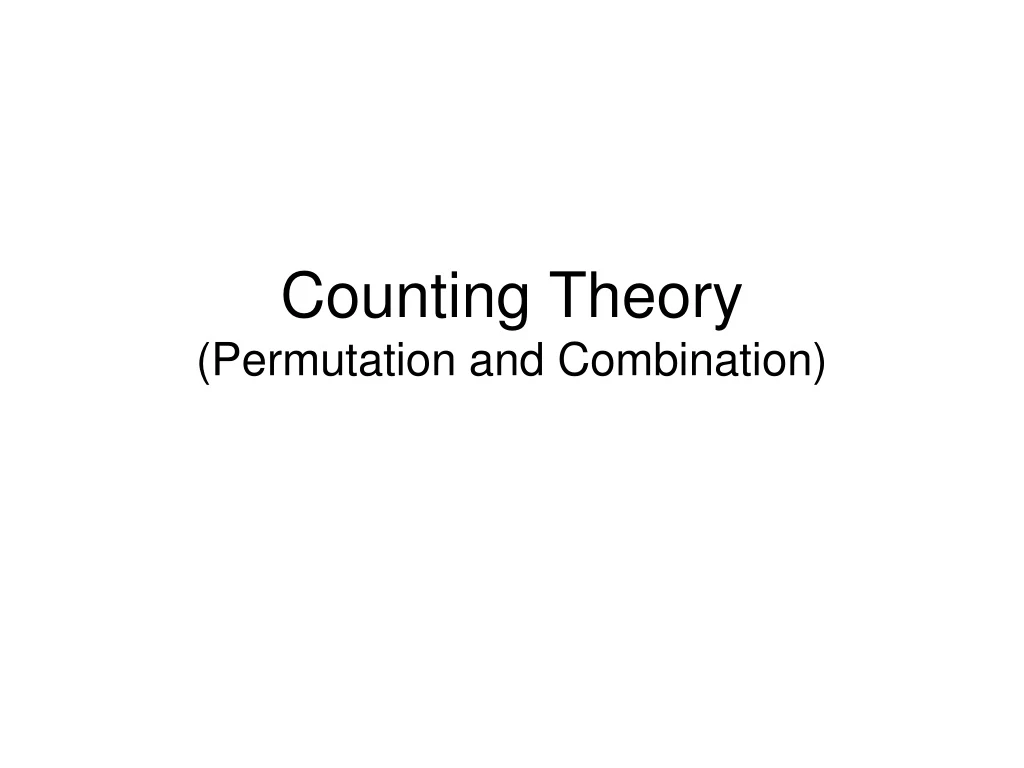 counting theory permutation and combination