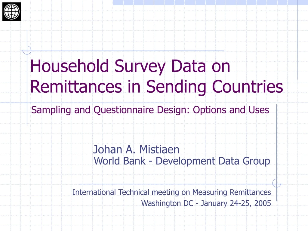 household survey data on remittances in sending countries