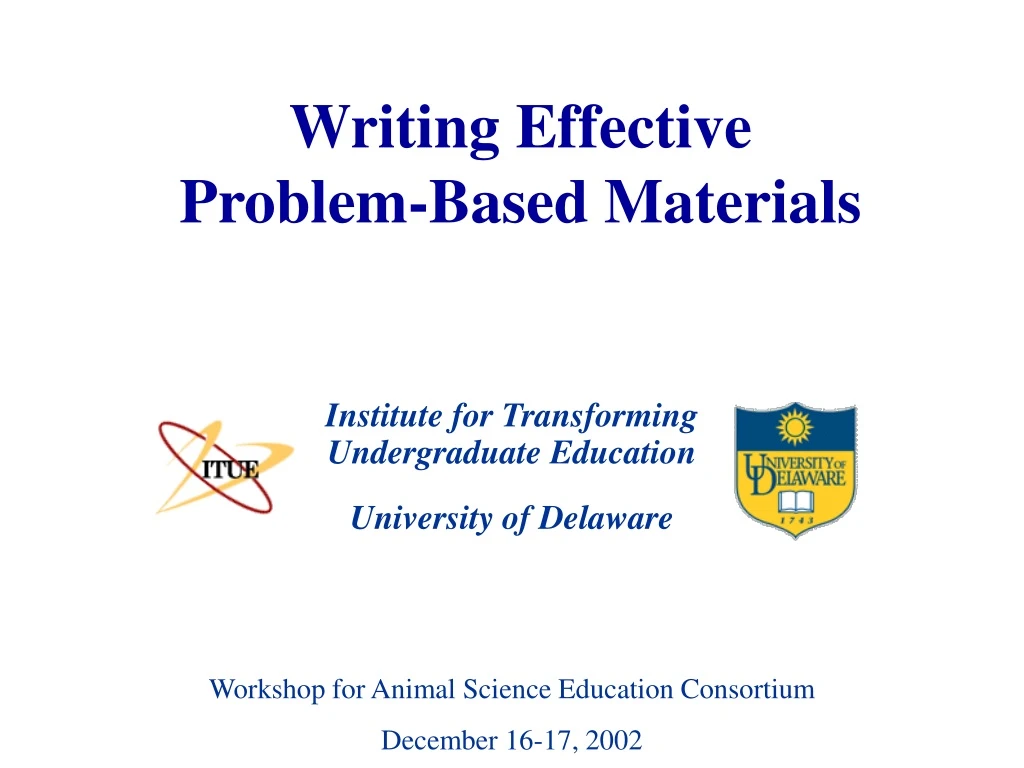 writing effective problem based materials