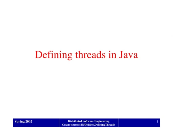 Defining threads in Java