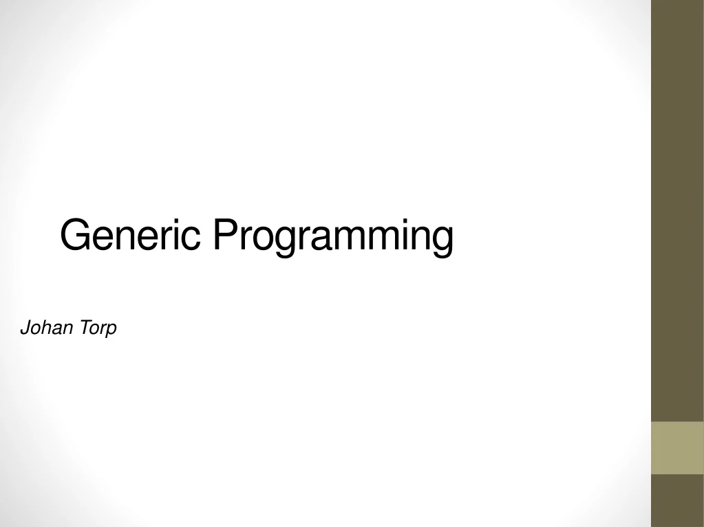 generic programming