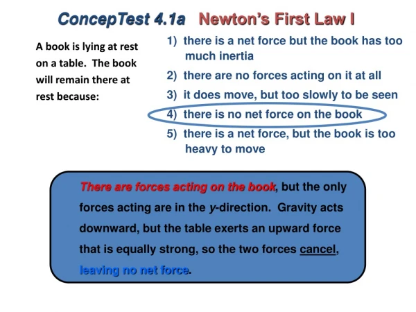 ConcepTest 4.1a Newton’s First Law I