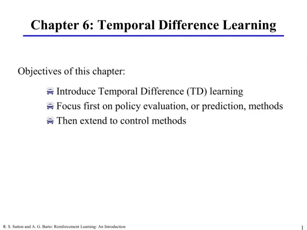Chapter 6: Temporal Difference Learning