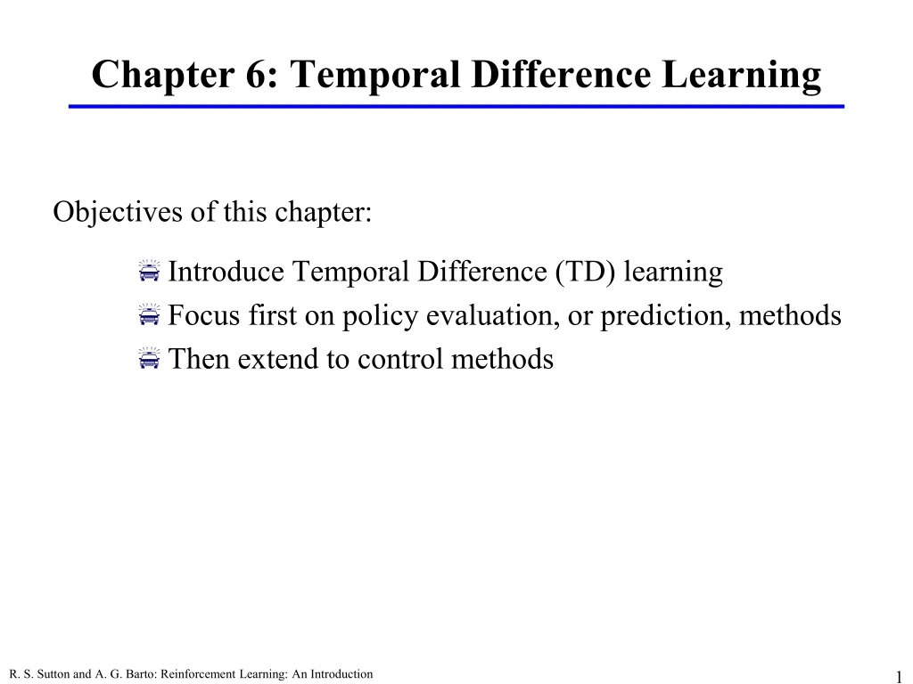 chapter 6 temporal difference learning