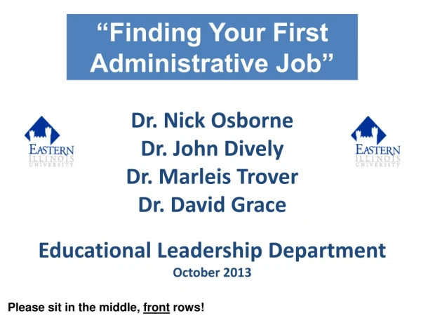 “Finding Your First Administrative Job”