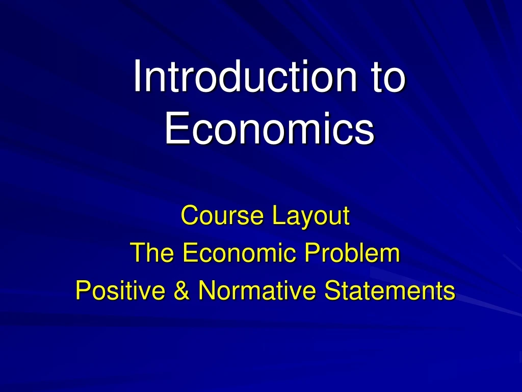 introduction to economics