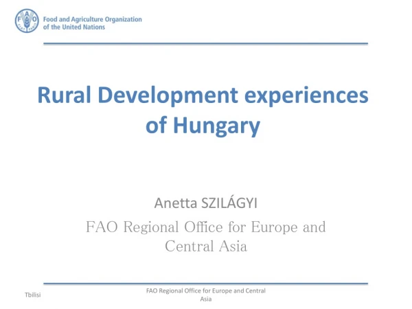Rural Development experiences of Hungary