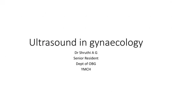 Ultrasound in gynaecology