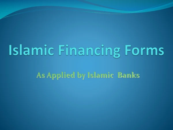 Islamic Financing Forms