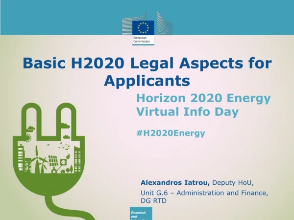 Basic H2020 Legal Aspects for Applicants