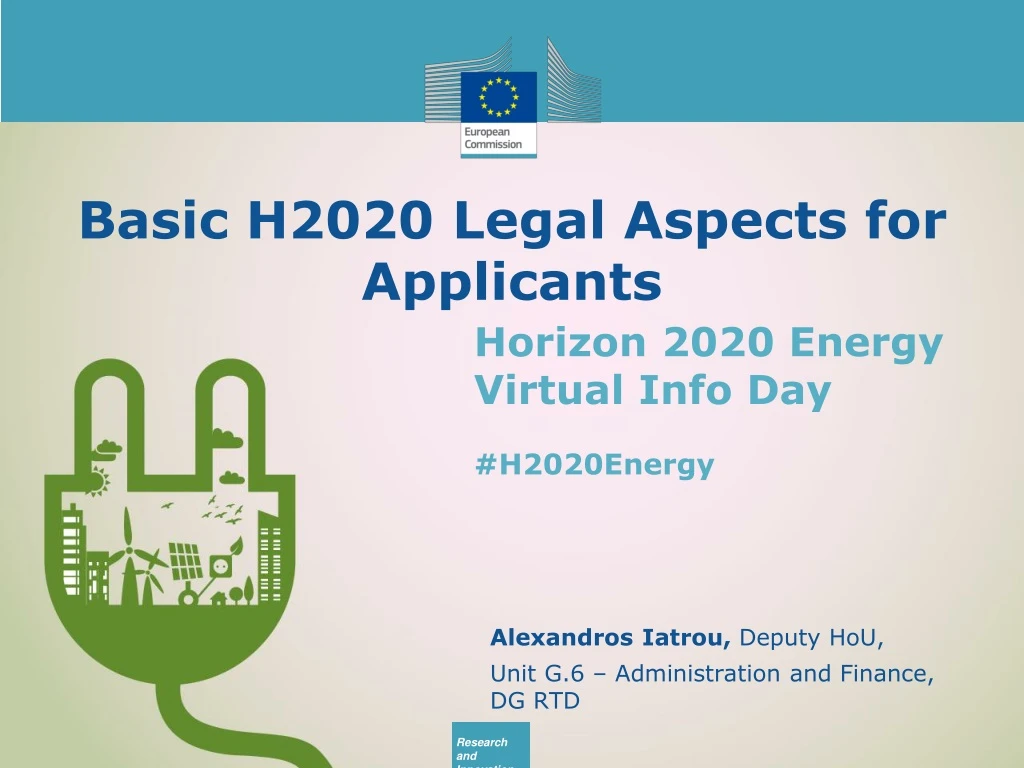 basic h2020 legal aspects for applicants