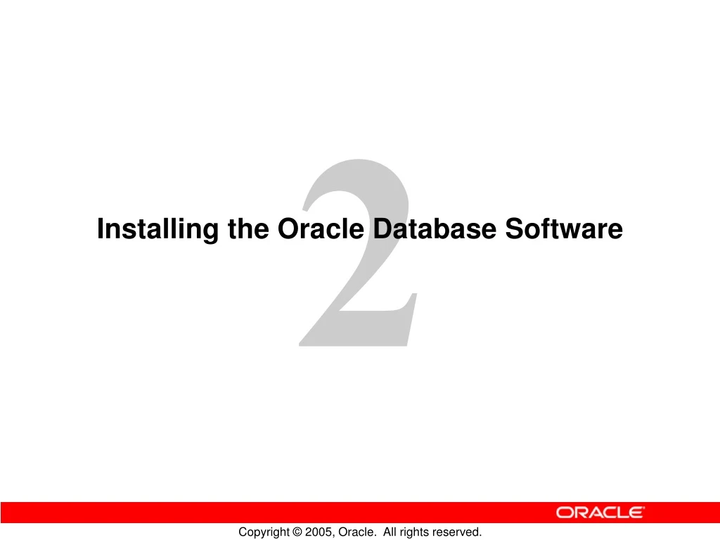 installing the oracle database software