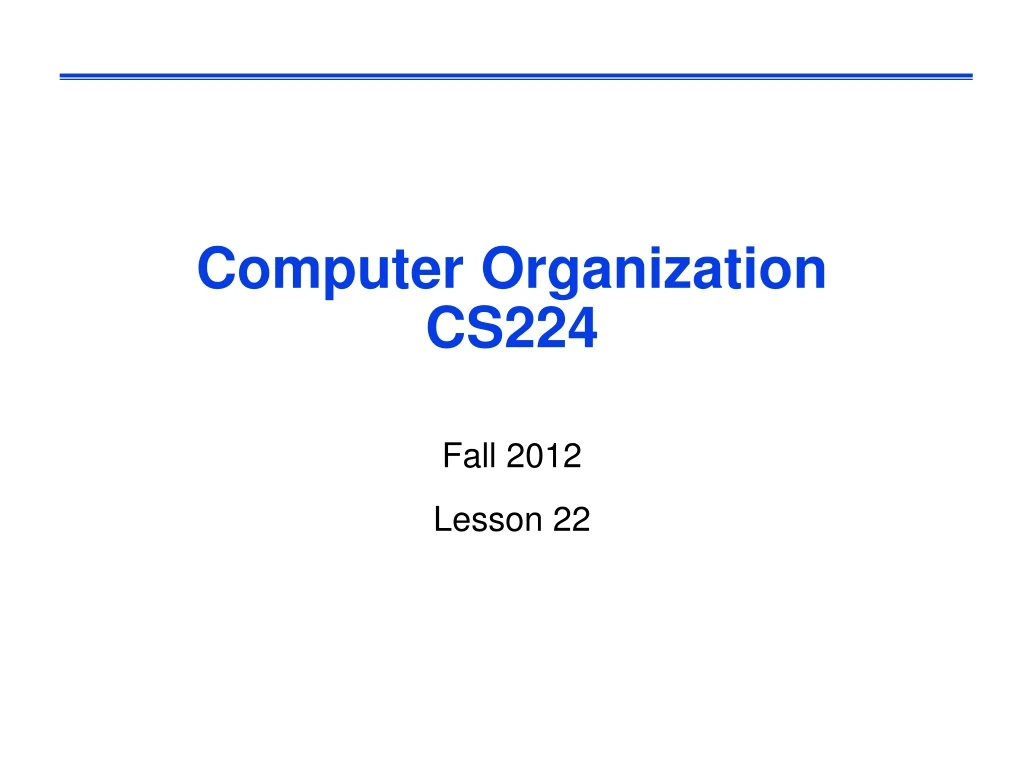 computer organization cs224